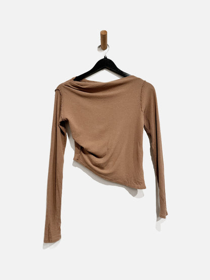 Free People Waffle Knit Asymmetric Top - XS