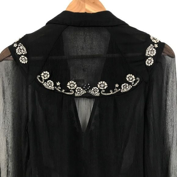 Free People Kasey Embellished Top Size Small