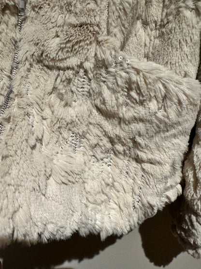 Chaser Faux Fur Sequin Puff Sleeve Jacket - XS
