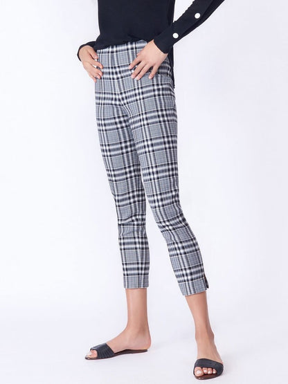 Veronica Beard Black and White Plaid Pants - 12