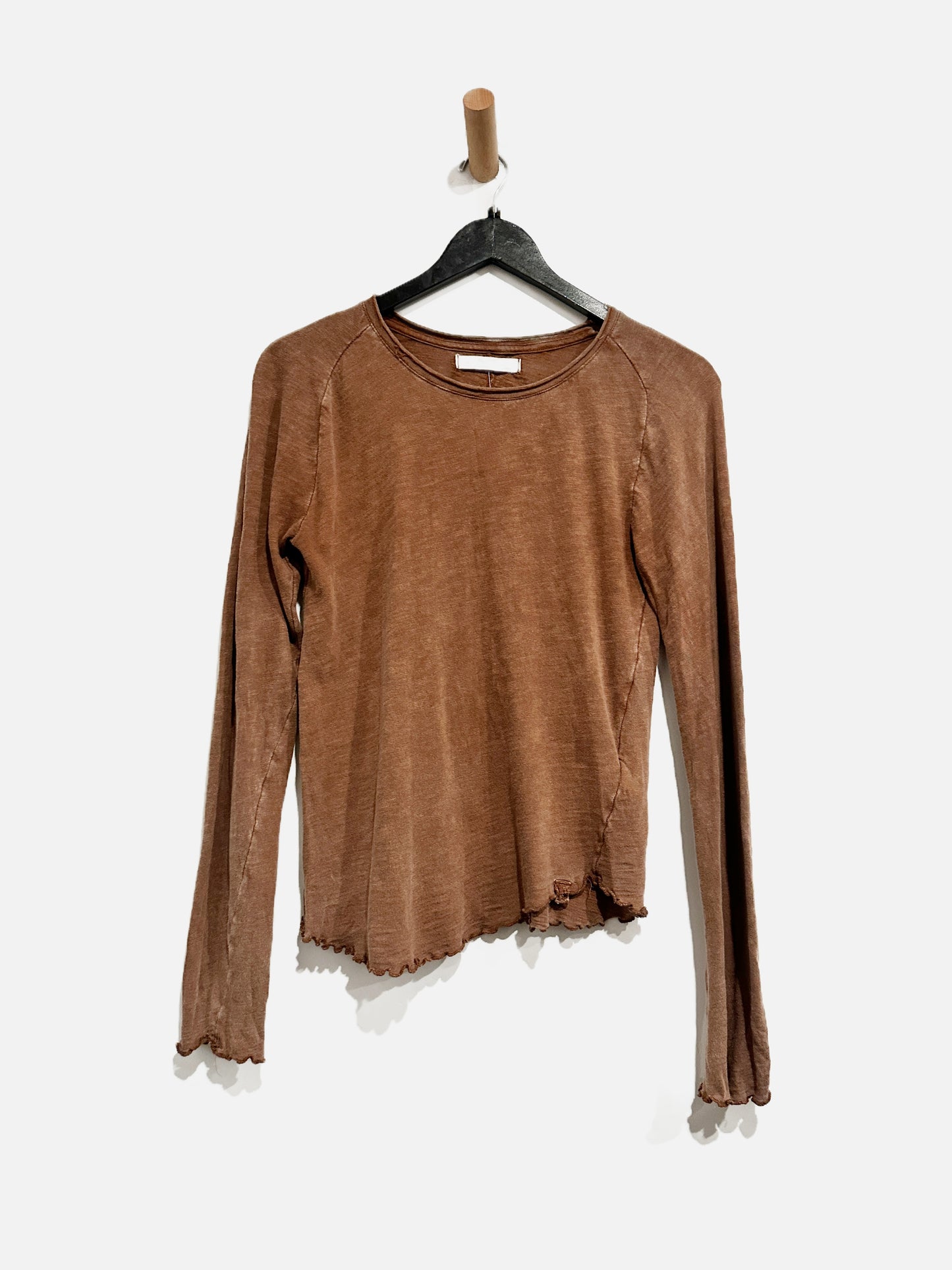 Free People Brown Be My Baby Long Sleeve - Large