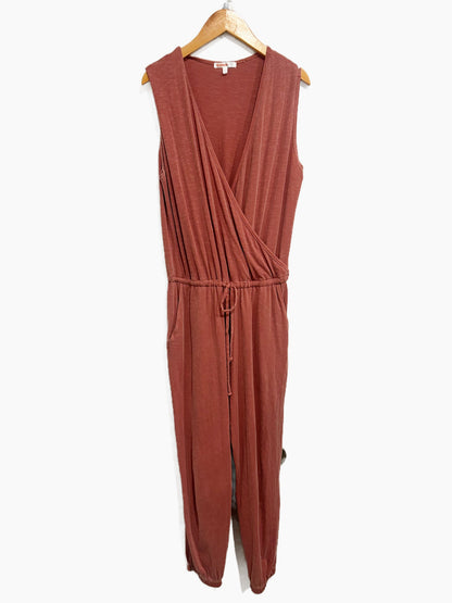 Sundry Pink Surplice Jumpsuit - 1/Small