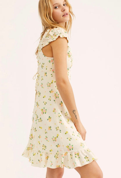 Free people White Floral Mini Dress - Medium