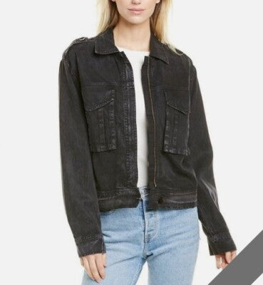 YFB Damon Utility Style Jacket in Washed Black - Medium
