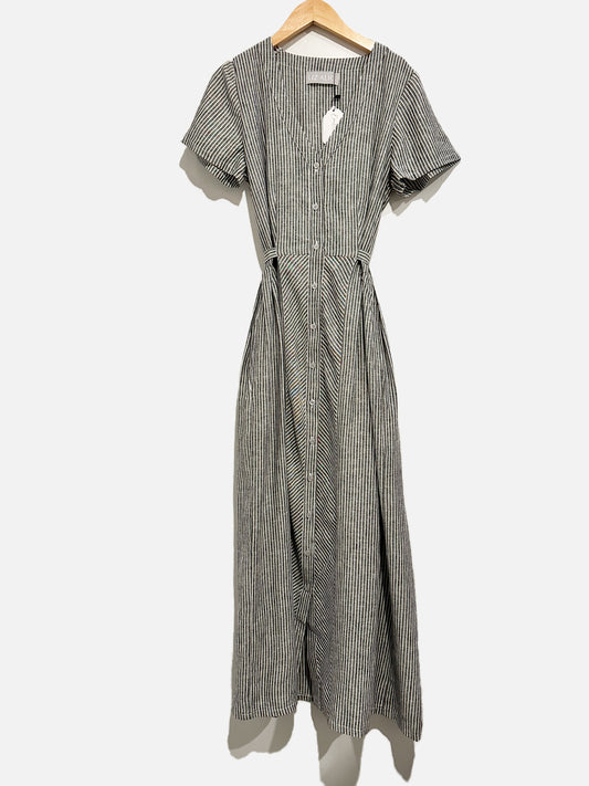Liz Alig Linen Stripe Dress - Small