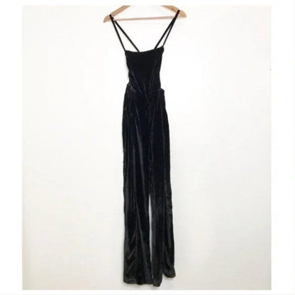 NWT Free People 90's Forever Overalls in Black Size Small