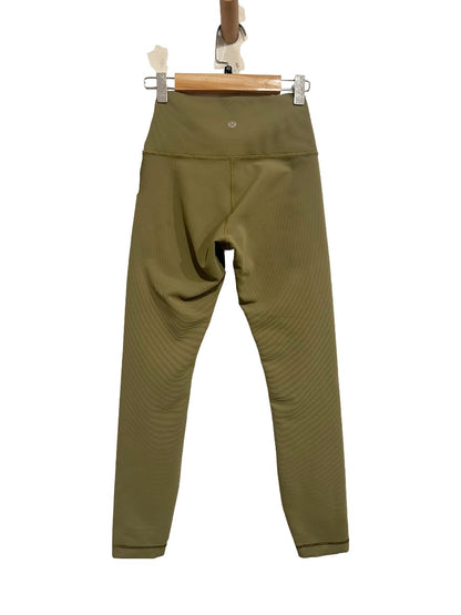 Lululemon Wunder Under High-Rise Tight 25” *Ribbed Fabric in Bronze Green - 2