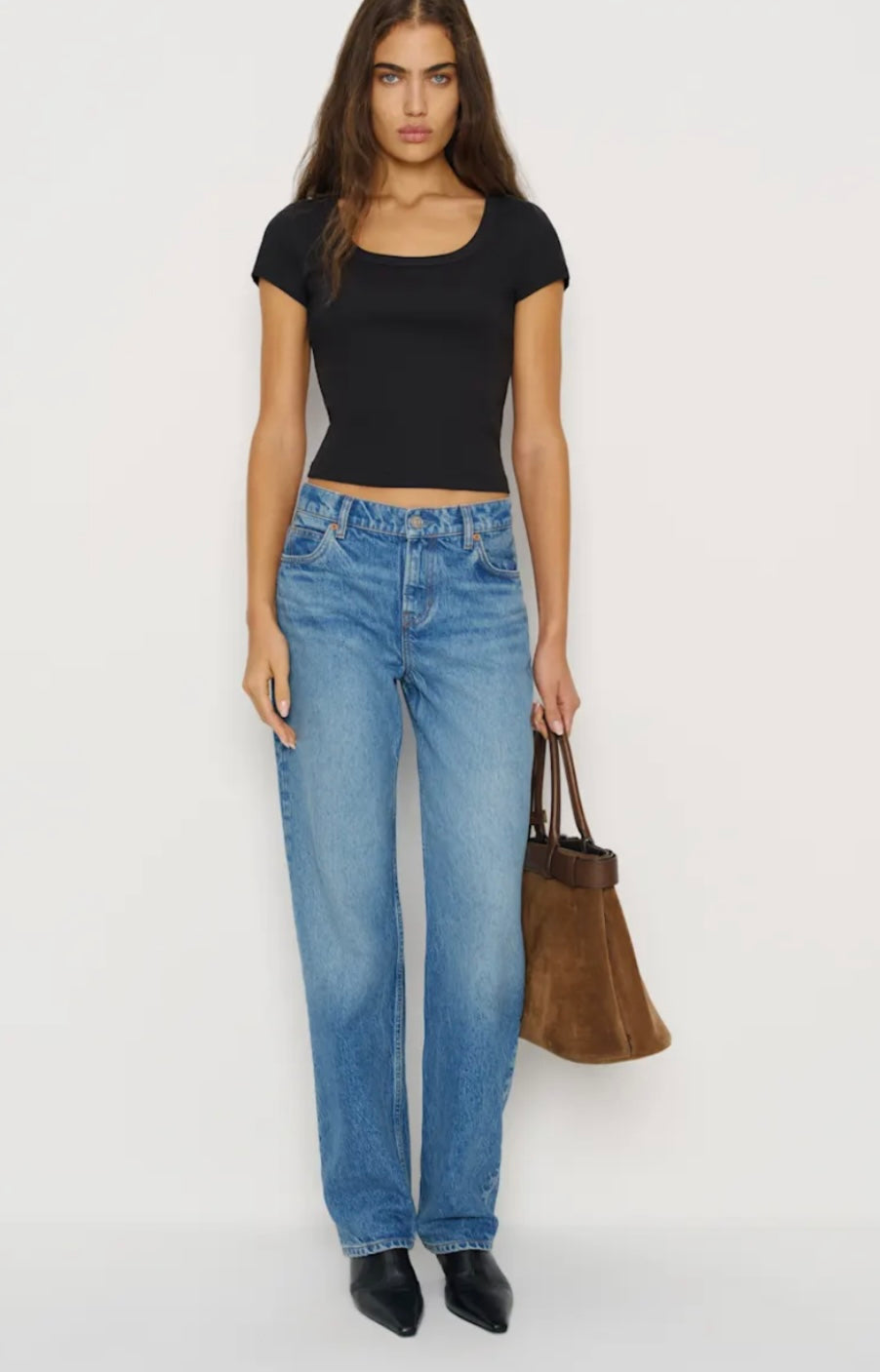 Reformation Black Ribbed Top - Large