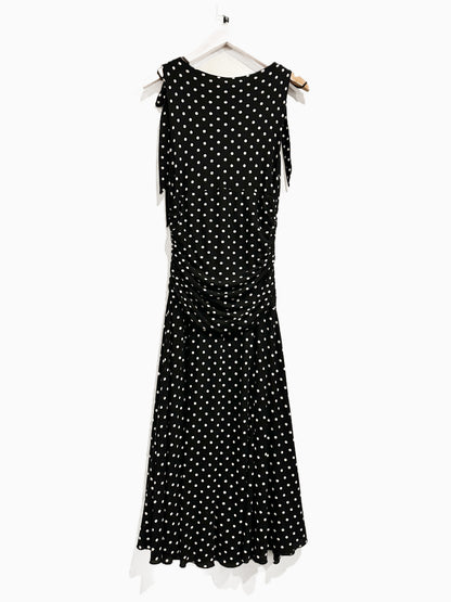 Karen Kane Black and White Polka Dot Midi Dress - Small