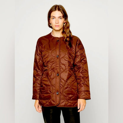 Abercrombie & Fitch Brown Quilted Jacket - Small