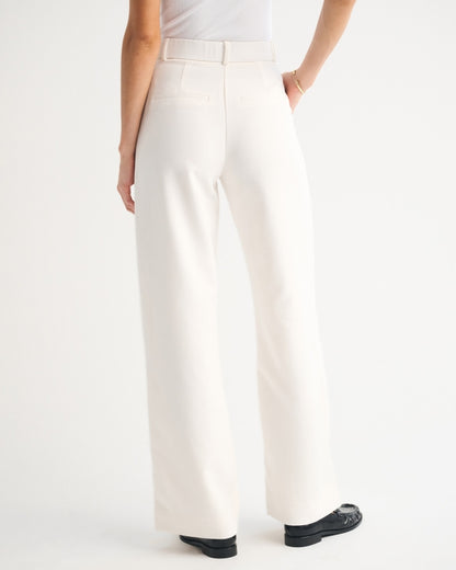 Abercrombie & Fitch Cream Sloane Tailored Wide Leg Pants - 28