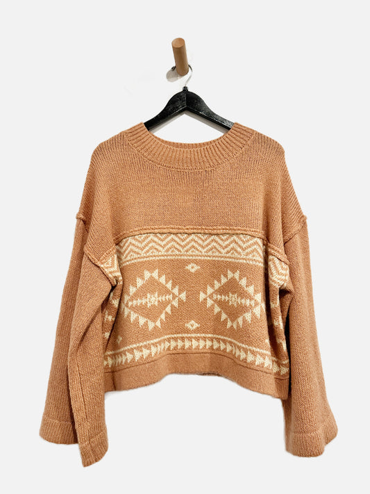 Miss Me Pink Printed Sweater - Large