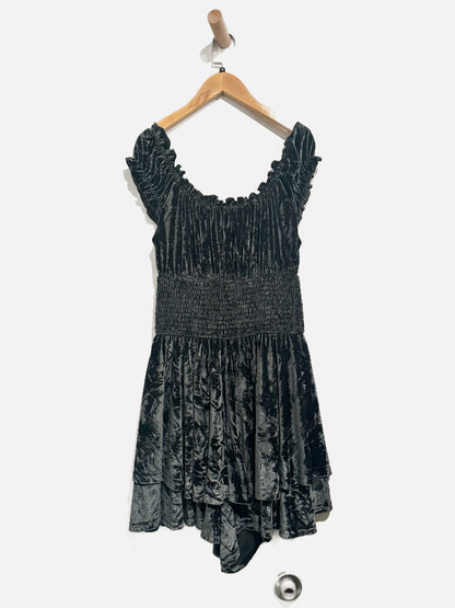 Urban Outfitters Black Velvet Romper - Medium