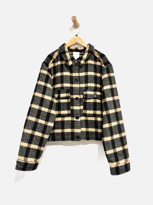 Joie Black/Brown Plaid Shacket - XL