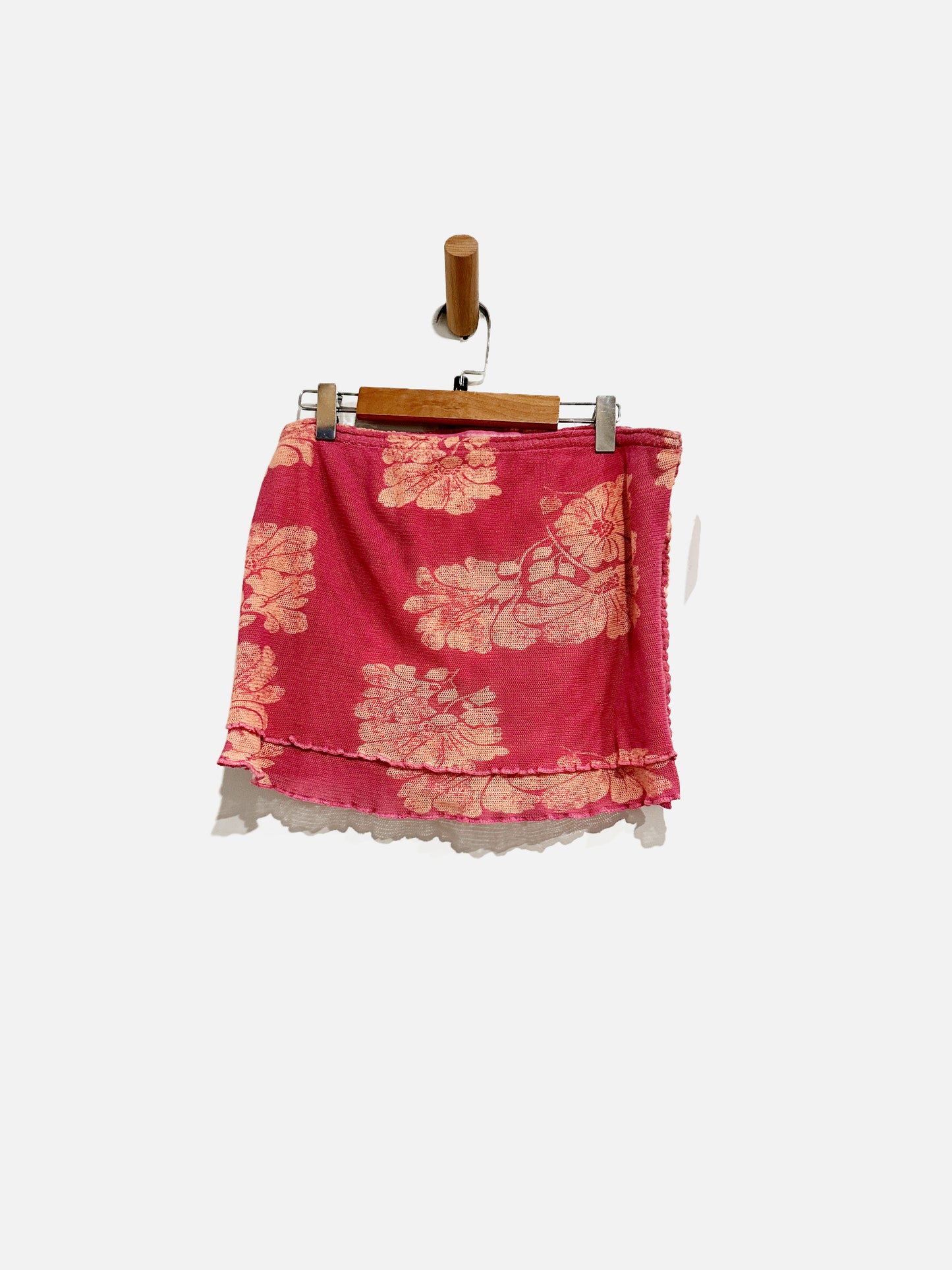 Free People Poppy Pink Floral Mesh Tube Top - Large