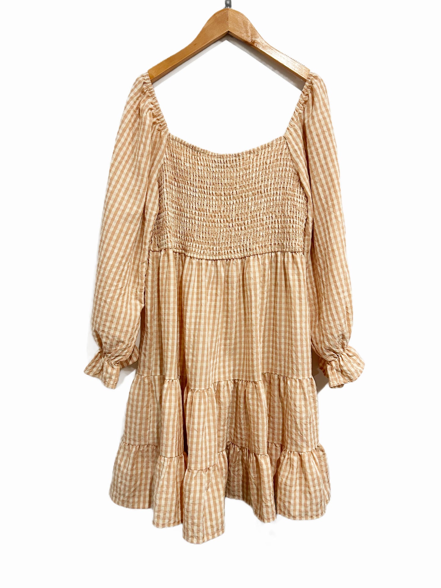 Blue B Pink and Cream Gingham Mini Dress - Medium