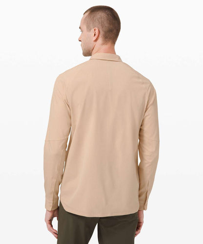 Lululemon Airing Easy Overshirt in Heathered Cafe Au Lait - XS