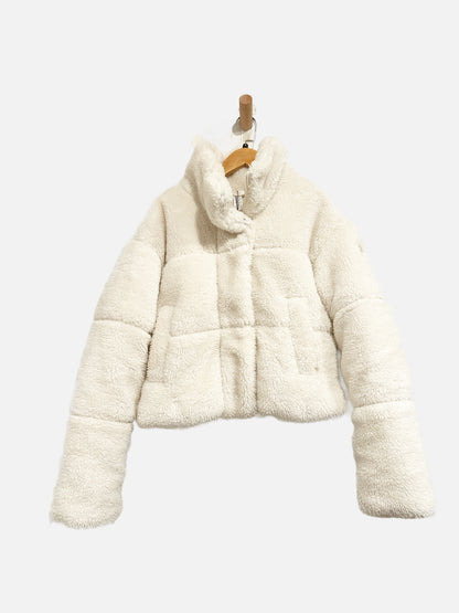 Alo Sherpa Snow Angel White Shearling Puffer - Small