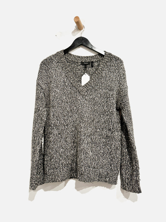 Theory Grey Heather Chunky Sweater - Small