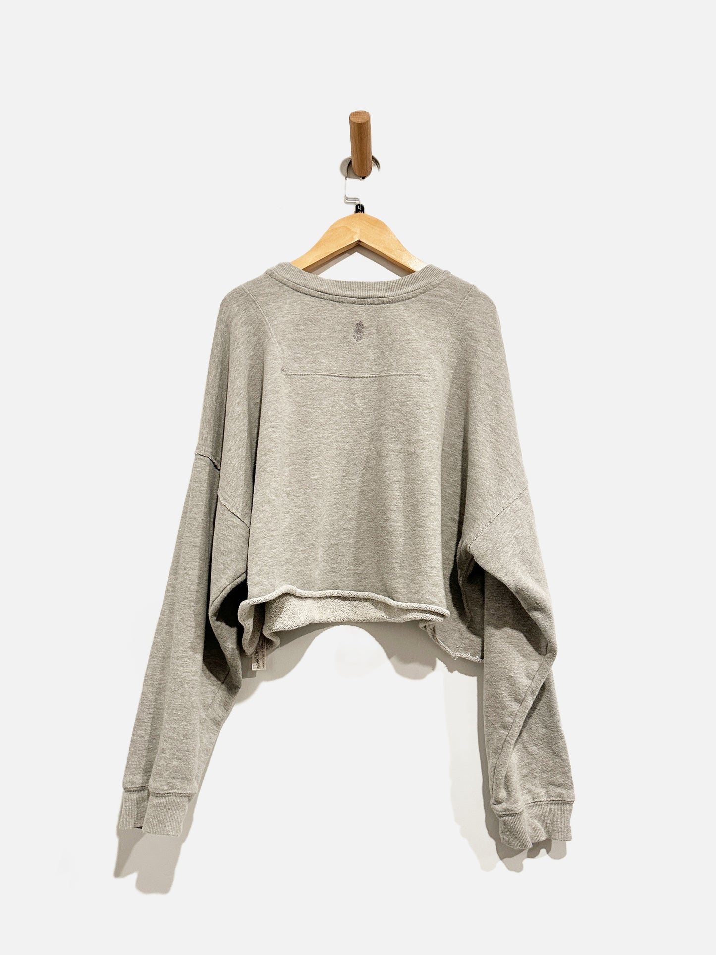 Free People Gray Cropped Sweatshirt - Large