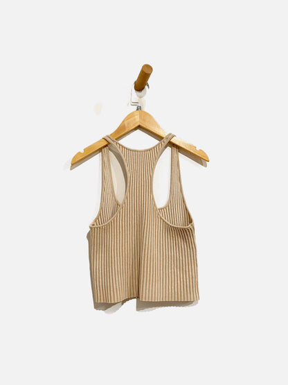 Free People Cream Ribbed Tank - Small