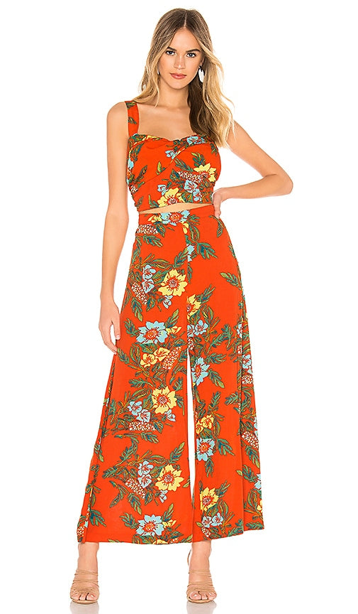 Free People Blue Horizon Floral Pant Set - 2
