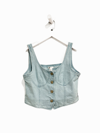 NWT Billabong Sunwashed Denim Vest in Salt Blue - Medium