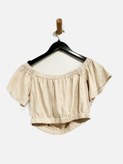 Abercrombie & Fitch Cream OTS Crop Top - XS