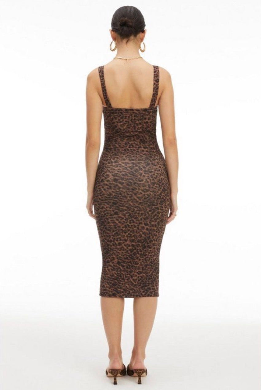Good American 90s Leopard Print Tank Dress - 3