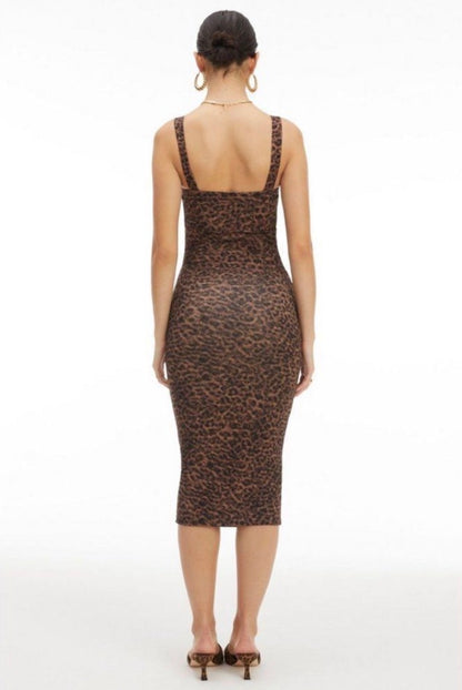Good American 90s Leopard Print Tank Dress - 3
