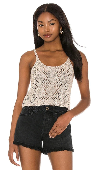 Free People Cream Cable Knit Tank - XS