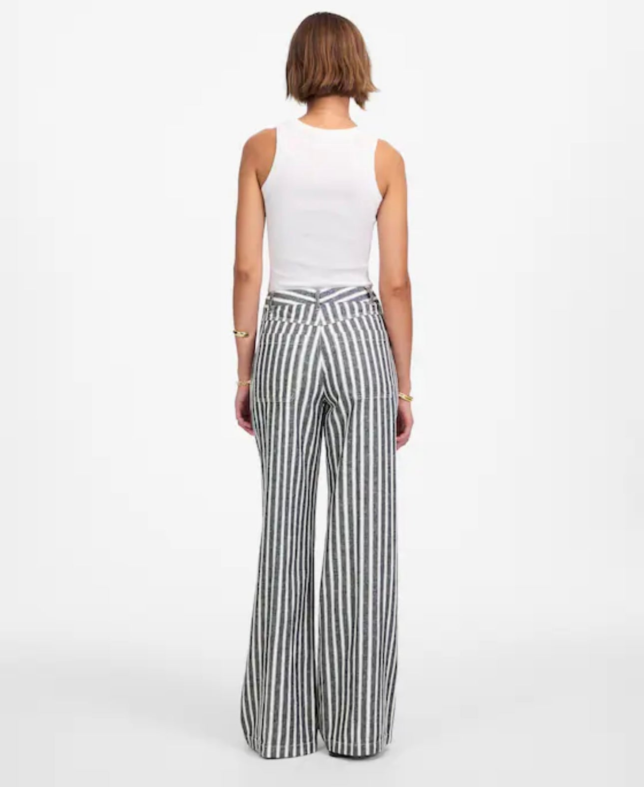 Madewell Blue and White Stripe the Zoe Relaxed Wide Leg Pants - 12