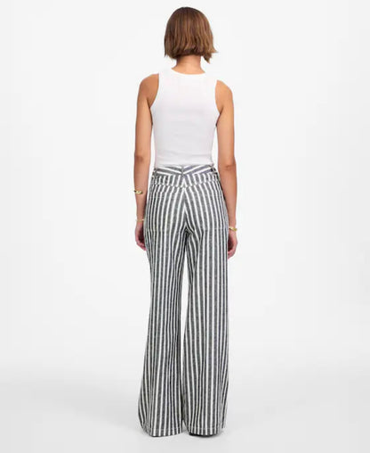 Madewell Blue and White Stripe the Zoe Relaxed Wide Leg Pants - 12