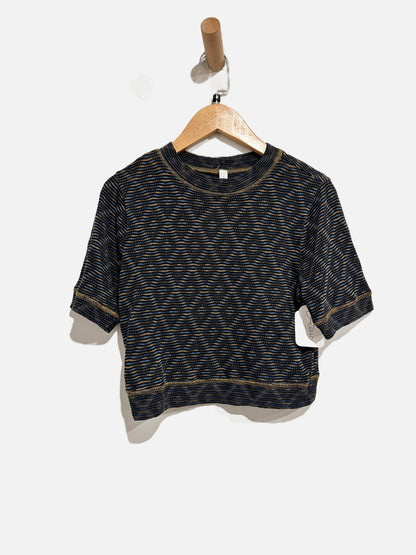 Free People All Yours Crop Top in Black/Gold - Medium