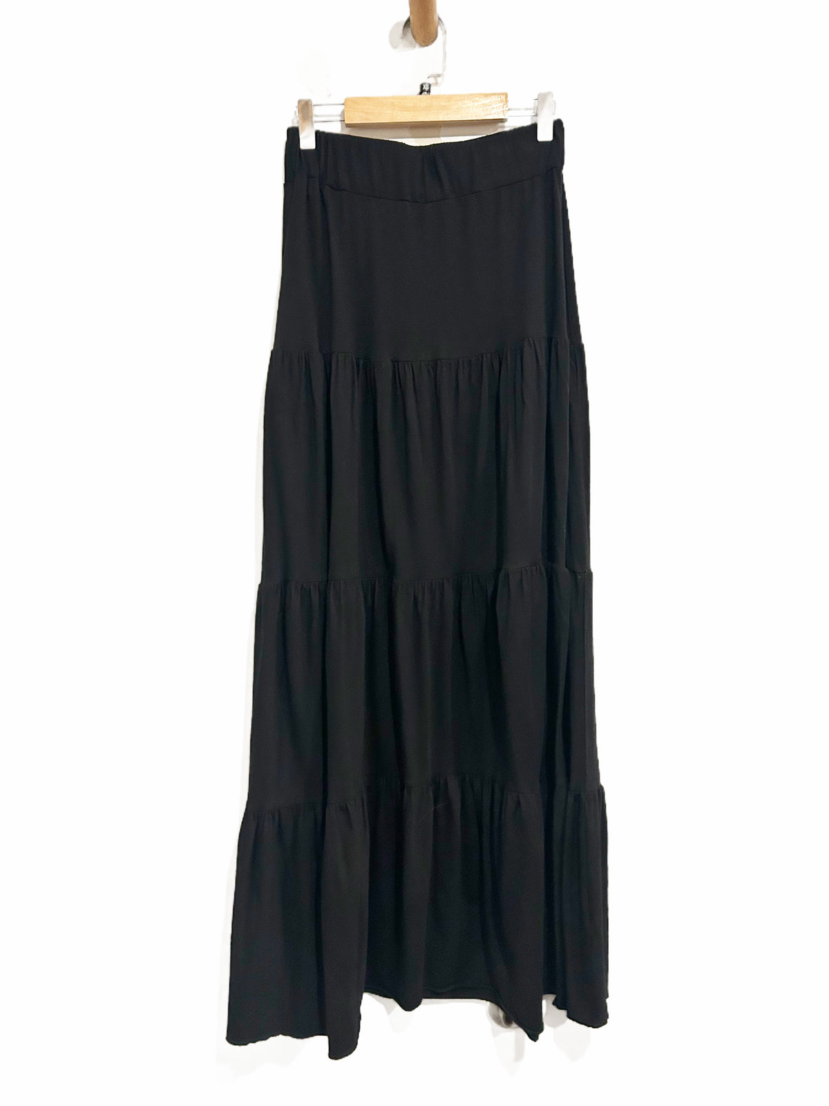 Michael Stars Heavenly Tiered Maxi Skirt in Black - XS