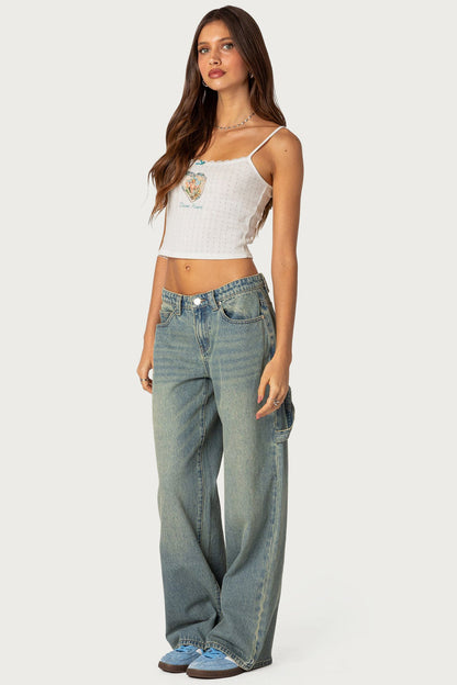Edikted Carpenter Low Rise Baggy  Jeans - Medium
