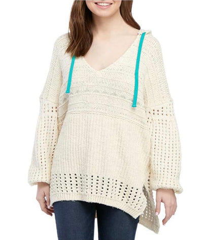 Free People One That I Want Hooded Sweater in Natural - XS