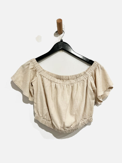 Abercrombie & Fitch Cream OTS Crop Top - XS