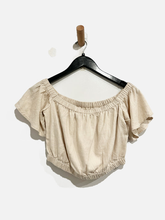 Abercrombie & Fitch Cream OTS Crop Top - XS