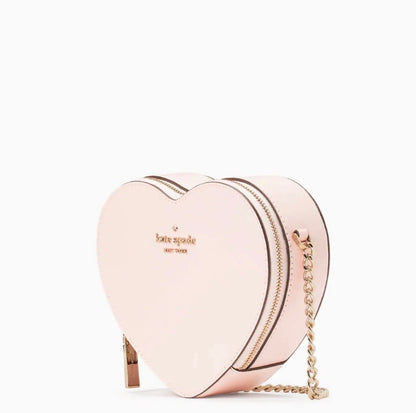 Kate Spade Love Shack Mini Heart Crossbody Purse in Rosebud Pink