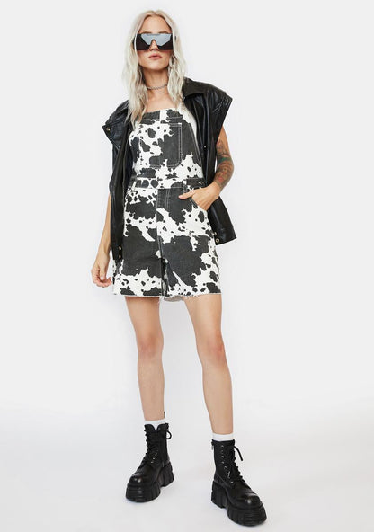 Momokrom Cow Print Shortalls - 10
