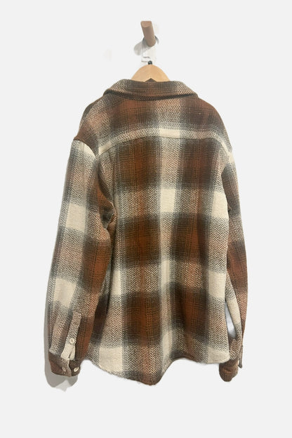 WEIV Brown Plaid Shacket - Large