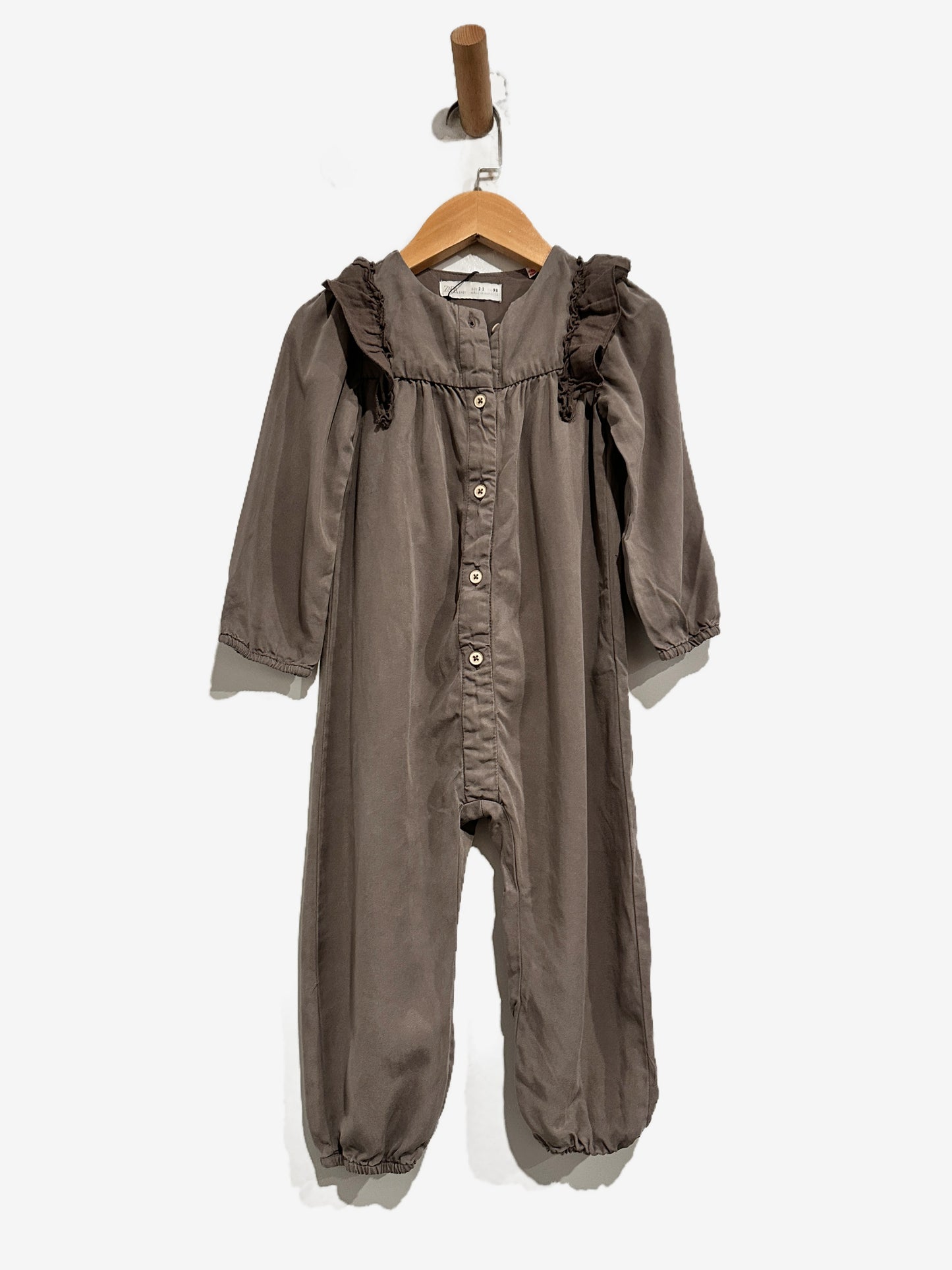 Zara Baby Grey Ruffle Onesie - 2-3