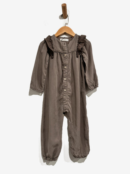 Zara Baby Grey Ruffle Onesie - 2-3