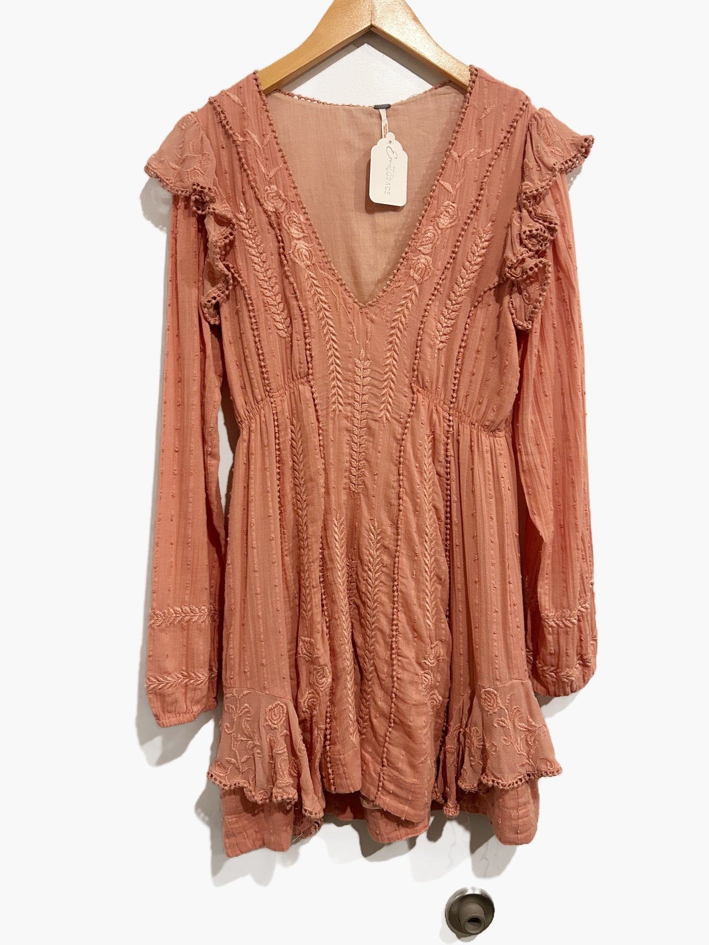 Free People Isabella Mini Dress in Rose - 4
