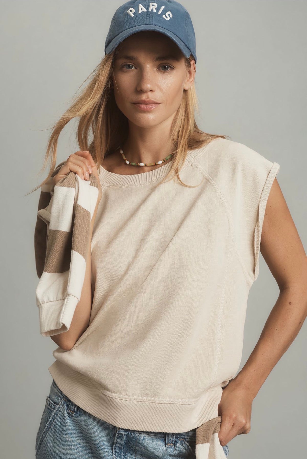 Anthropologie Pilcro Muscle Sweatshirt in Ivory - Large