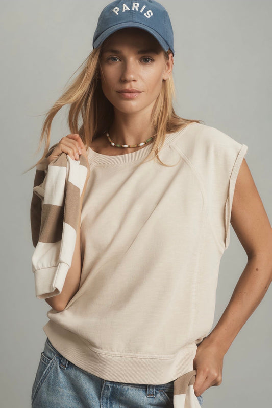 Anthropologie Pilcro Muscle Sweatshirt in Ivory - Large