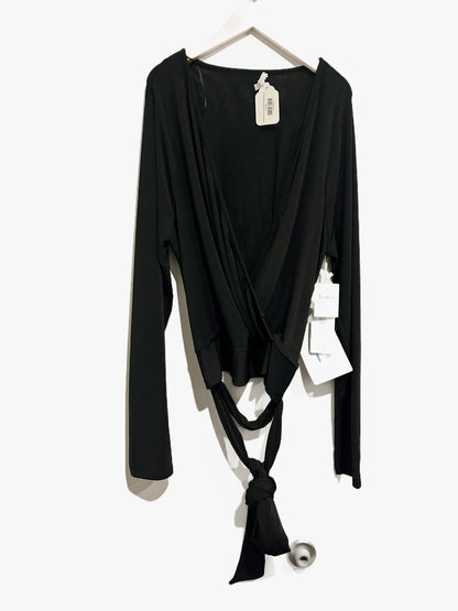 Good American Black Wrap Top - 5