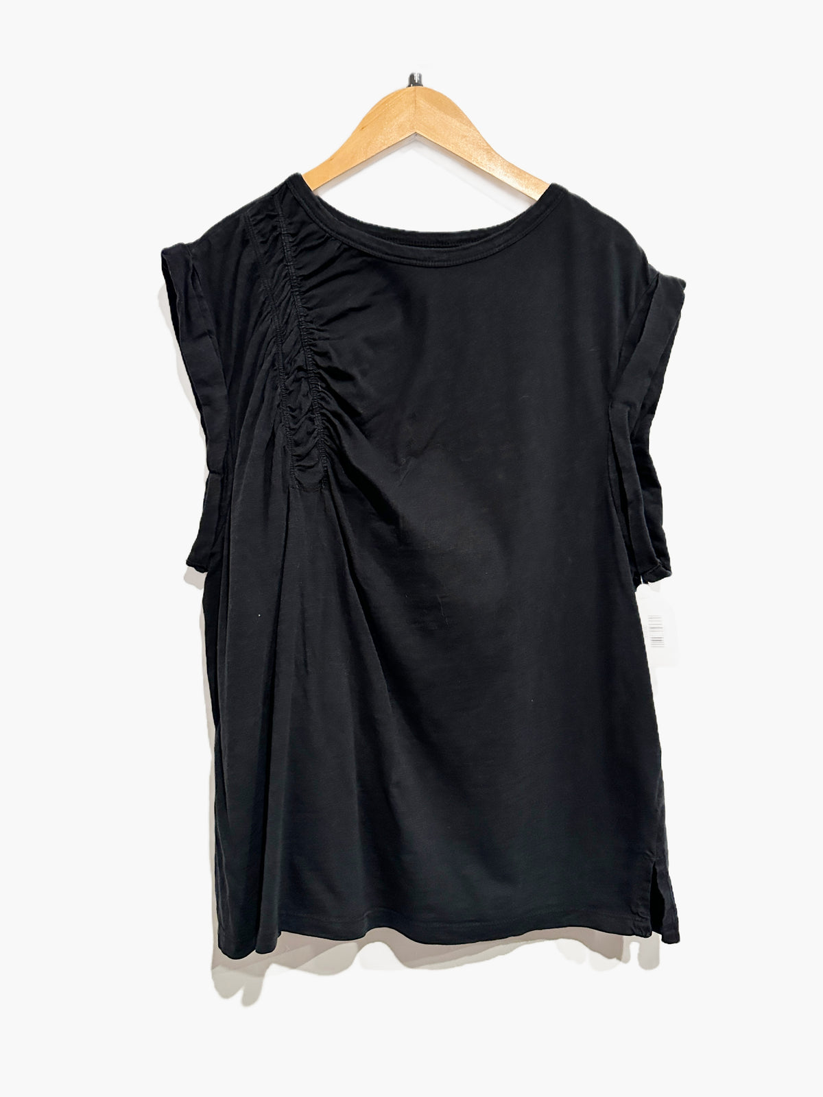Anthropologie Pilcro Ruched Muscle Tee in Black Onyx - Medium