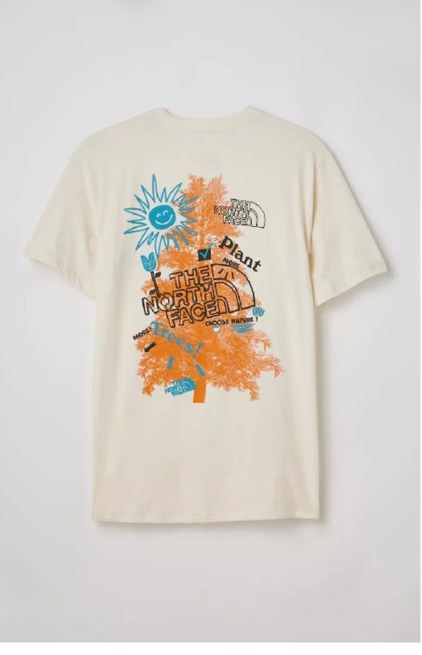 The North Face Men’s Cream Embroidered Graphic Tee - Medium